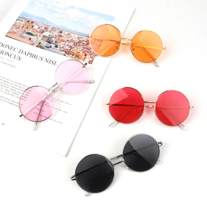 Новые детские круглые солнцезащитные очки винтажные для мальчиков и девочек