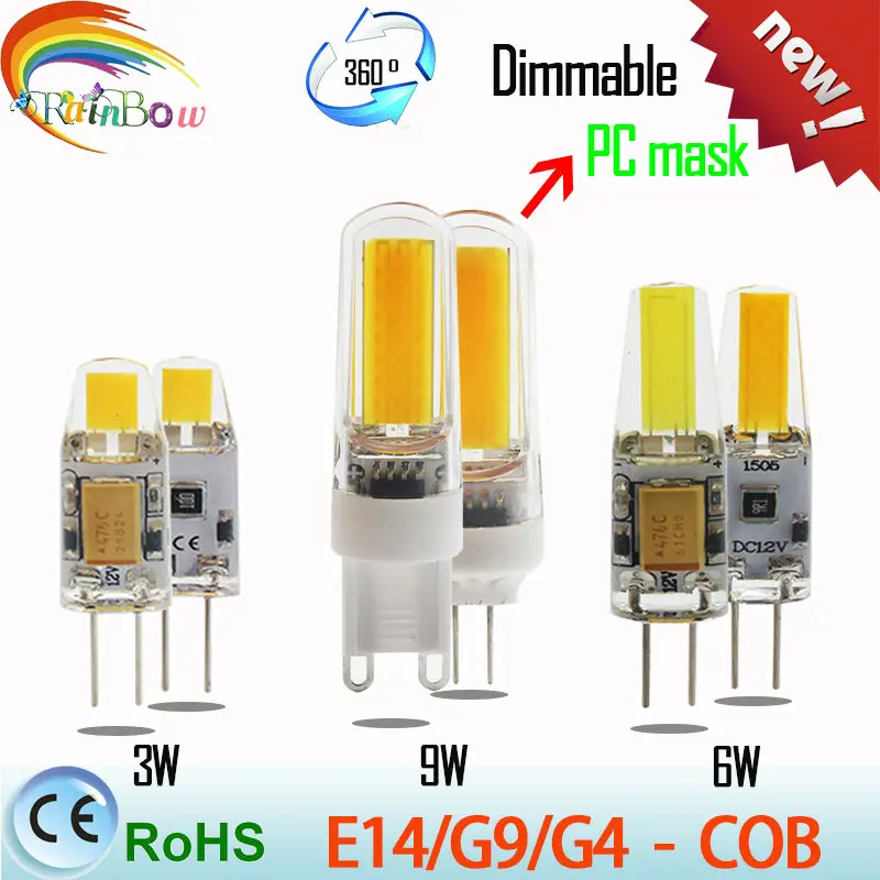 Самая низкая цена G9 G4 светодиодный светильник 3 Вт 6 9 DimmableG9 Bulb12V 220V хрустальная