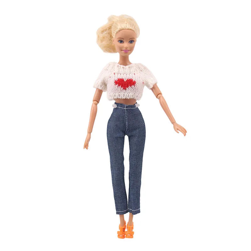 LUCKDOLL 15 Стиль 1 комплект одежды = свитер+ джинсы для BJD 30 см 1/6 Blyth куклы Barbiees одежда, игрушки для девочек, поколение, подарок на день рождения