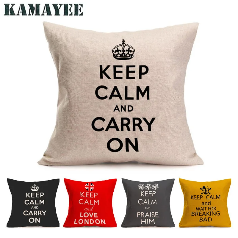 Декоративные подушки Наволочки сохраняющие спокойствие Чехлы хлопковый льняной