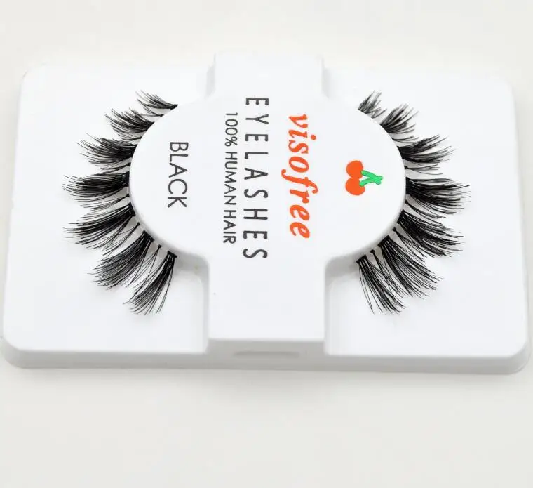 Накладные ресницы ручной Средства ухода для век Lashes Natural Накладные ресницы Человеческие волосы Vegan Cilios ресницы maquiagem Макияж profissional - Длина: V12
