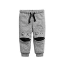 Тренировочные брюки для мальчиков и девочек, осенне-зимние длинные штаны на шнурке с мультяшными глазами