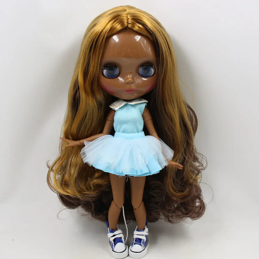 Ледяной DBS Blyth кукольные нет. BL0635/0222 коричневый парик микс из золотых волос