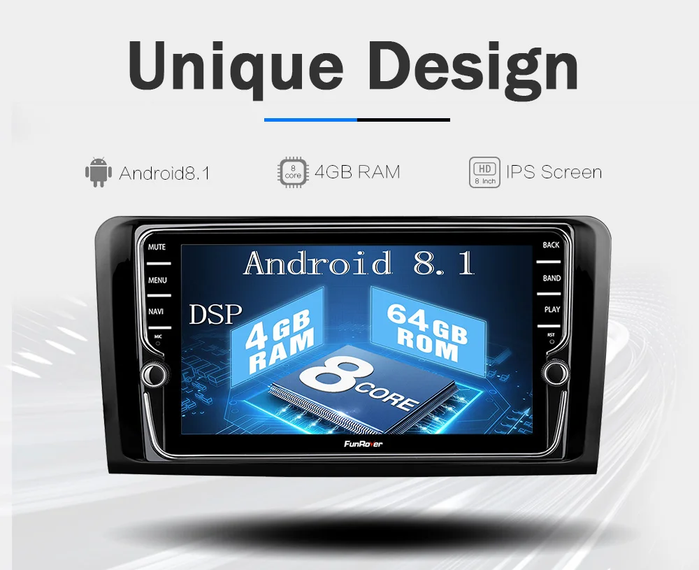 Funrover 8 ядер android 8.1 2 din автомобильный dvd Штатная Автомагнитола навигация с видео регистратор с Сенсорным 8 Дюймовым Экраном 2 Din на для автомобилей Mercedes/Benz/ML/GL CLASS W164 ML350 ML500 GL320 Canbus 4G