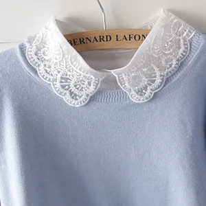 Декоративная рубашка галстук с капюшоном ложная декоративная Дамская новая модная кружевная имитация воротника ручной работы для женщин универсальная белая Съемная рубашка