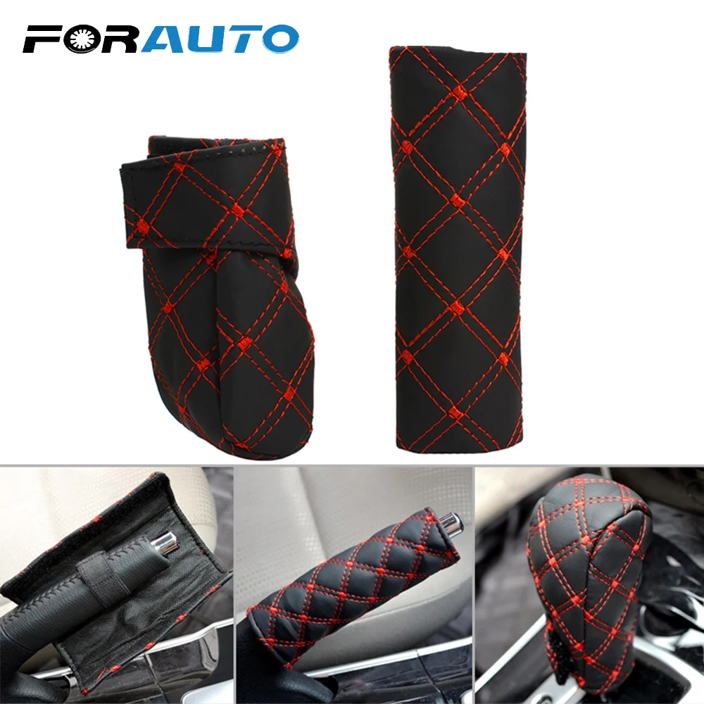 FORAUTO из искусственной кожи чехол для ручного тормоза автомобиля крышка переключения передач ручного тормоза ручки ручного переключения передач