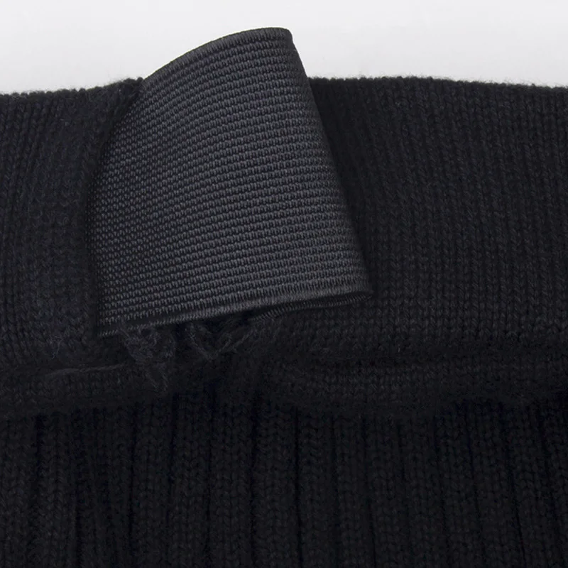 HEE GRAND/2018 черная прямая трикотажная юбка с высокой талией эластичная Повседневная