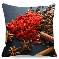 chinese wolfberry star anise barley soft square pillows case cotton polyester home car sofa decorative cushion cover