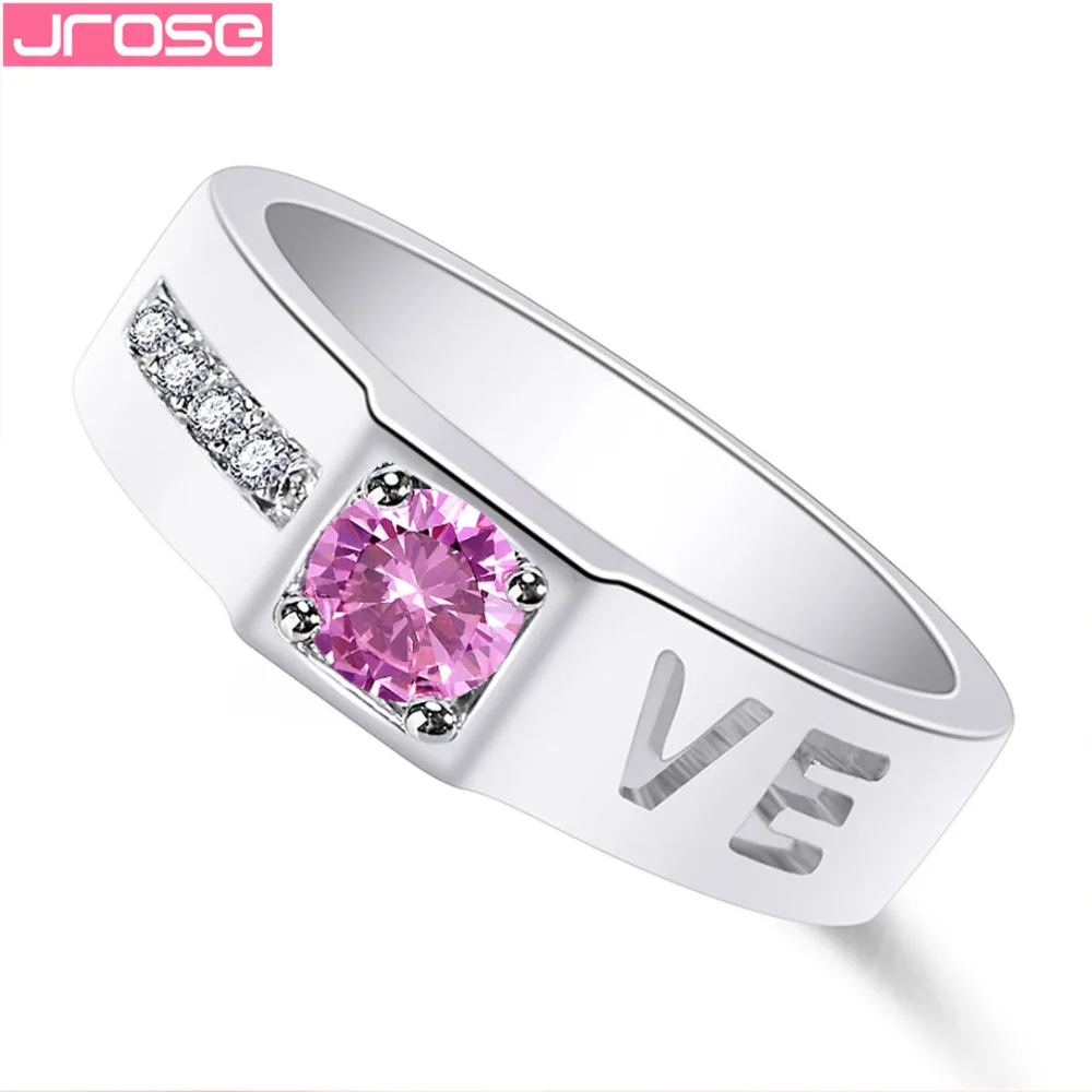 Оптовая продажа ювелирные изделия JROSE с надписью LOVE розовое кольцо из циркония