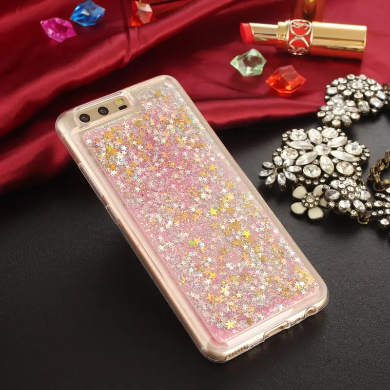 Мягкий чехол-накладка для huawei p10 чехлы с динамическим жидким блеском кристаллами