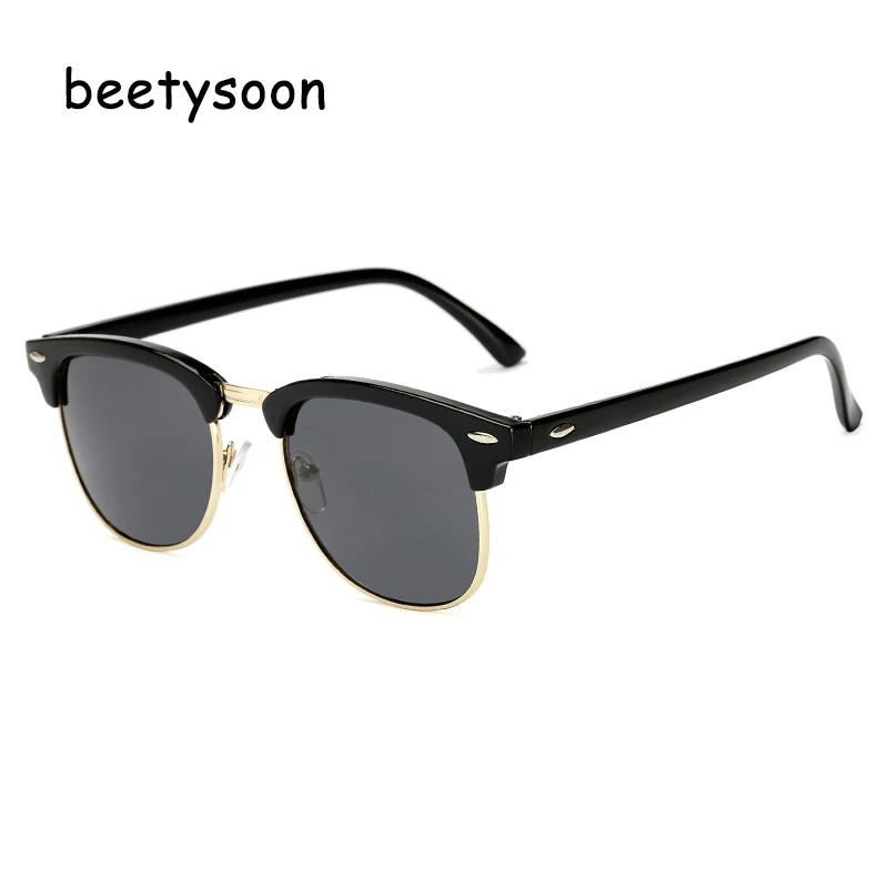 BeetySoon 2018 классические Для мужчин половина Frame солнцезащитные очки Мода Круглый