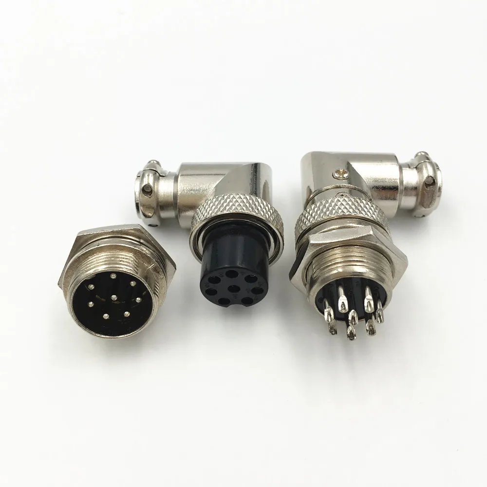8 комплектов GX16 M16 XLR 2 3 4 5 6 7 9 контактный локоть 90 градусов правый угол авиационный