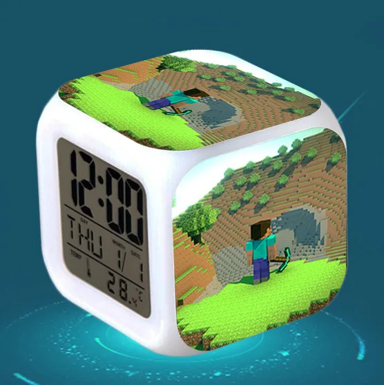 21 Cartoon Children Alarm Clock wake up light Digital Alarm Clock Kids Toys LED Clock Color Changing table reveil wekker - Цвет: 21