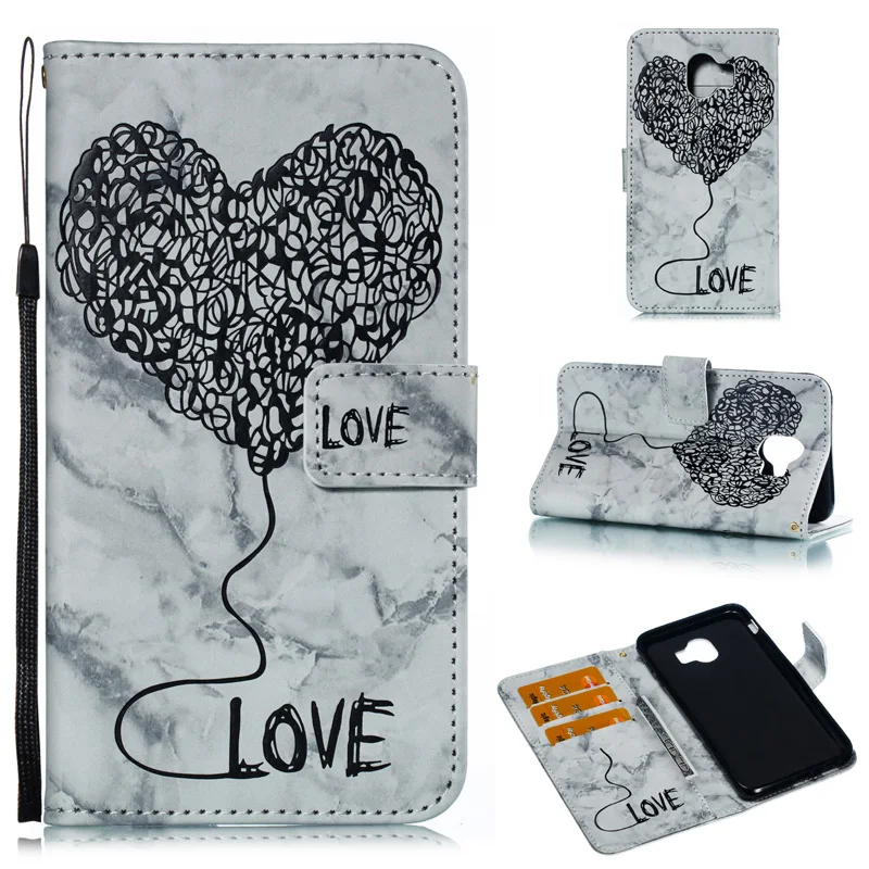 Heart Marble Leather Flip Wallet Case Soft Phone Skins Cover Coque Fundas for Samsung Galaxy J2 J3 J7 2018 US J4 J6 Plus EU | Мобильные