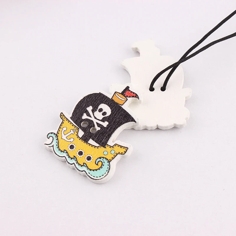 50Pcs Multicolor Pirate Botones Knopf 2 Holes DIY Random Wooden Buttons Sewing Scrapbooking Accessories 26*21mm | Дом и сад