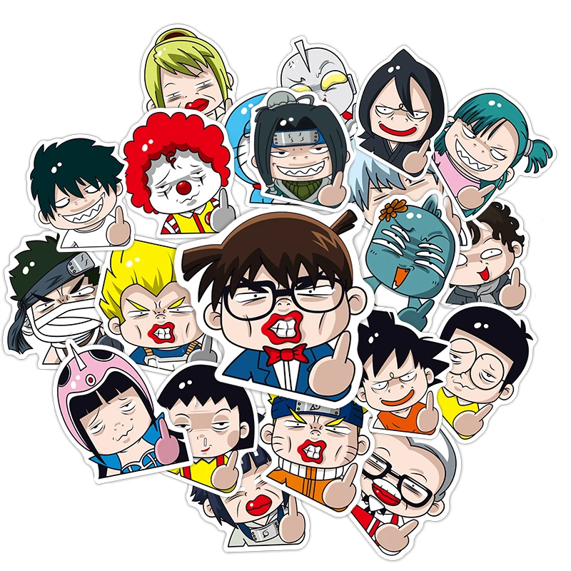 Hot 21Pcs Cartoon Middle Finger Stickers For Luggage Laptop Skateboard Motorcycle Toys PVC Waterproof Decal Graffiti Sticker
