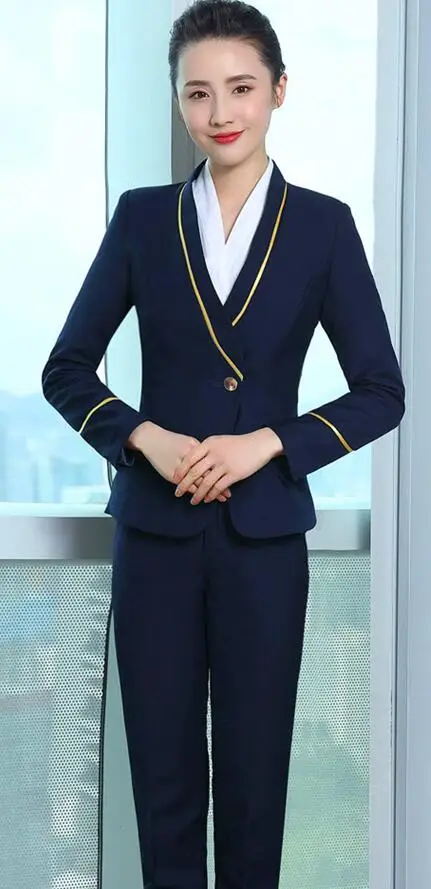 Jacket and Pants Женская одежда стюардессы, Костюм официантки, костюм для косплея, студенческий костюм, униформа пилота, костюм стюардессы - Цвет: Jacket and Pants
