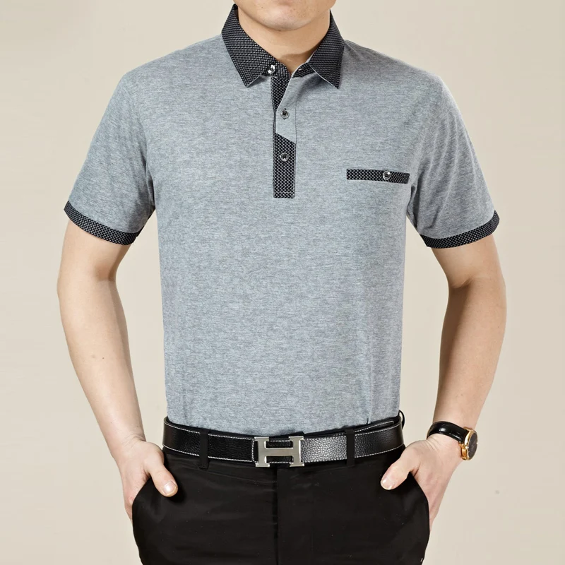Мужская дешевая одежда-поло с коротким рукавом Новейшая модная полосатая