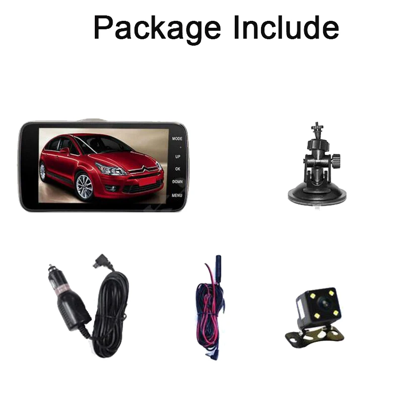 

Bluavido 4"IPS Dash camera Full HD 1080P Car DVR ADAS WDR Night Vision Dual Lens 170 degree angle auto video Recorder Detector