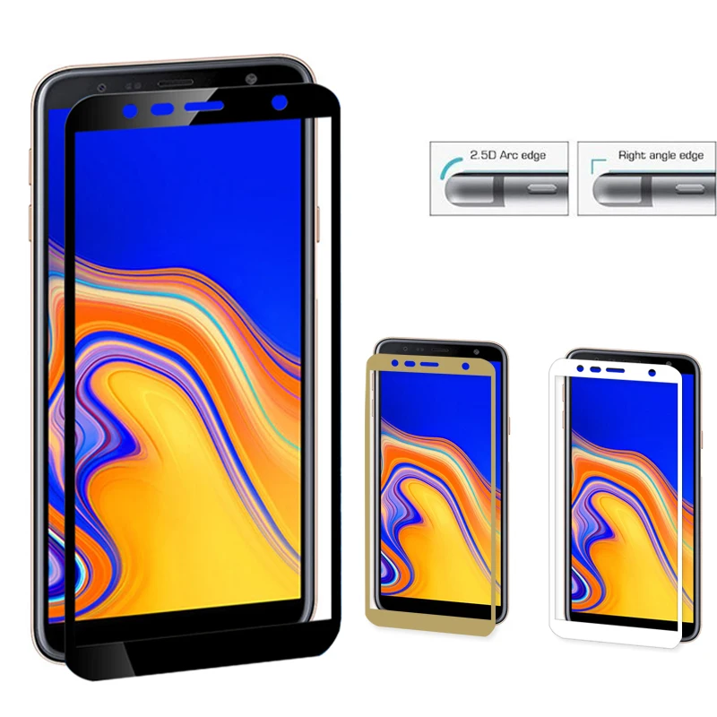 Защита экрана для Samsung Galaxy A6 A7 A8 A9 2018 закаленное стекло J2 J4 J6 J8 Plus полное покрытие
