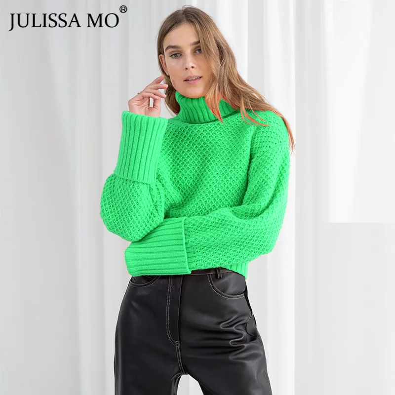 Julissa mo теплый свитер с высоким воротом для женщин осень зима длинный рукав Losse Повседневный пуловер модный вязаный джемпер женский топ
