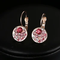 emmaya hot sales clip earrings for women pink crystal earrings accessories top quality wedding crystal jewelry factory price