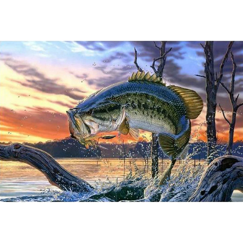 

YIKEE diamond painting Big fish,diamond painting full square new arrival,embroidery diamond diamond mosaic K658