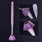 1 шт. кисть для дизайна ногтей подводка градиентная веерообразная Форма розовая Стразы ручка пыль блестящая ручка 3D Рисунок Гель-лак для ногтей