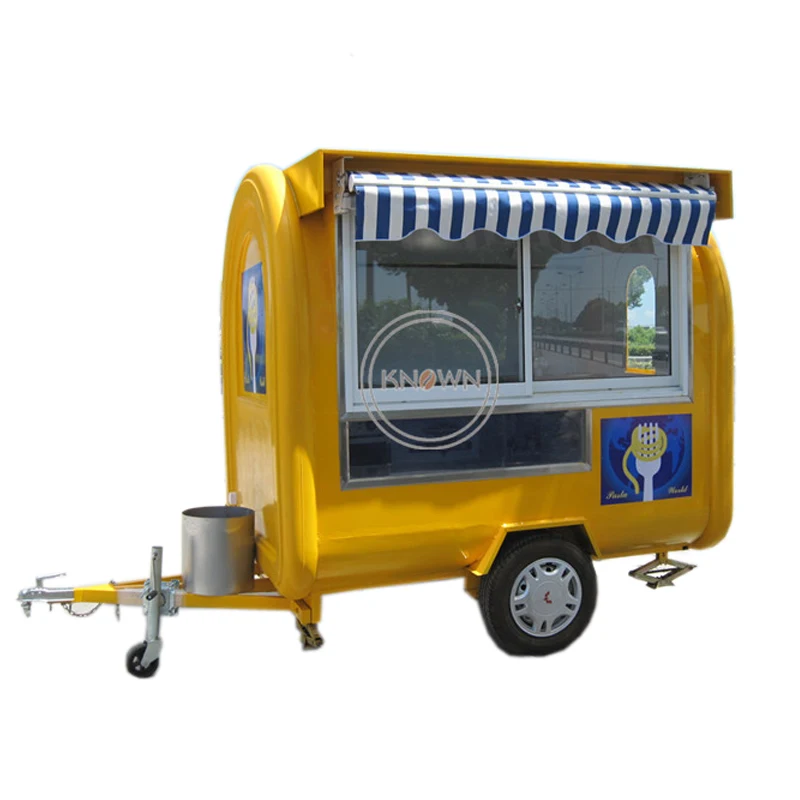 

KN-Y220H Yellow Color Food Trailer With Awning Mobile Food Truck Pri On Sale