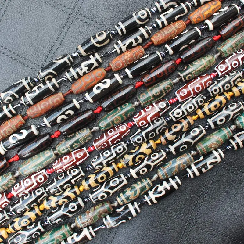 10-12x28-30 мм овальные бусины дзи Агаты россыпью, 10 шт на прядь, для изготовления ювелирных изделий, Кулон, Ожерелье