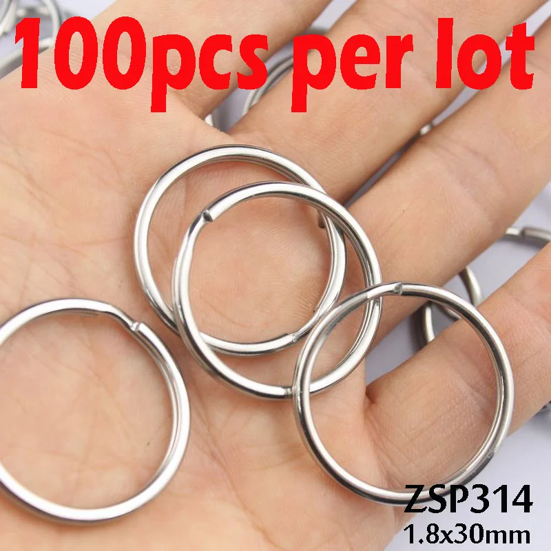1.8x30mm 100pcs 9 мм-32 мм guang quan нержавеющая сталь двойная петля прыгающее кольцо маленький брелок ювелирные аксессуары части 100-500 шт - Цвет: 1.8x30mm 100pcs