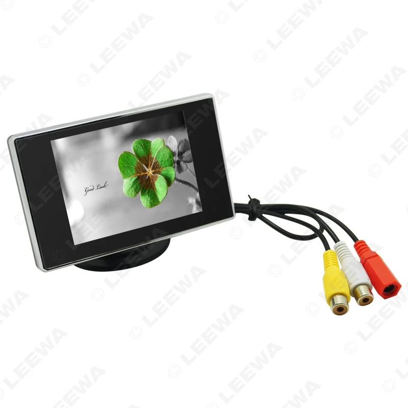 

LEEWA Car 6 Sensors Front&Rear Dual View Parking Sensor Backup Radar System 3.5" Monitor 18.5mm Camera #CA4445