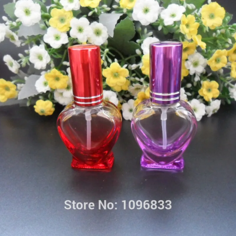 

8ML 8CC Glass Perfume Bottle Heart-shaped, Cosmetics Spray Bottles, Parfum Sample Bottle, Perfume Atomizer. 50pcs/Lot