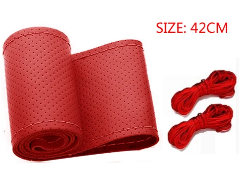 42CM RED BACANO 1 шт. микро волоконный чехол на руль для RV грузовик микро волоконная кожа 42 см оплетка руля прочный автомобиль - Название цвета: 42CM RED
