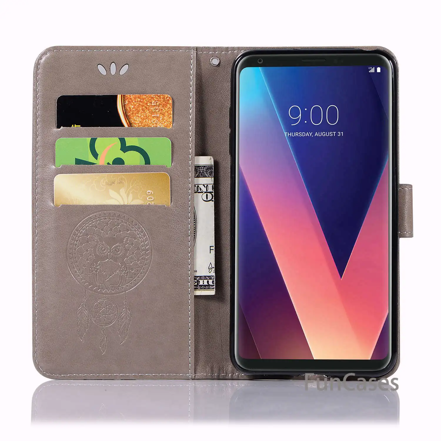 Кожаный чехол с тисненым рисунком для LG K10 V30 силиконовый принтом из