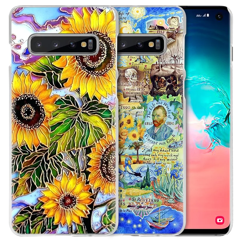 Ван Гог цветы ромашки чехол для samsung Galaxy S10 5G S10e S9 S8 M30 M20 M10 J4 J6 плюс J8 Note 8 9 прозрачный жесткий чехол для мобильного телефона