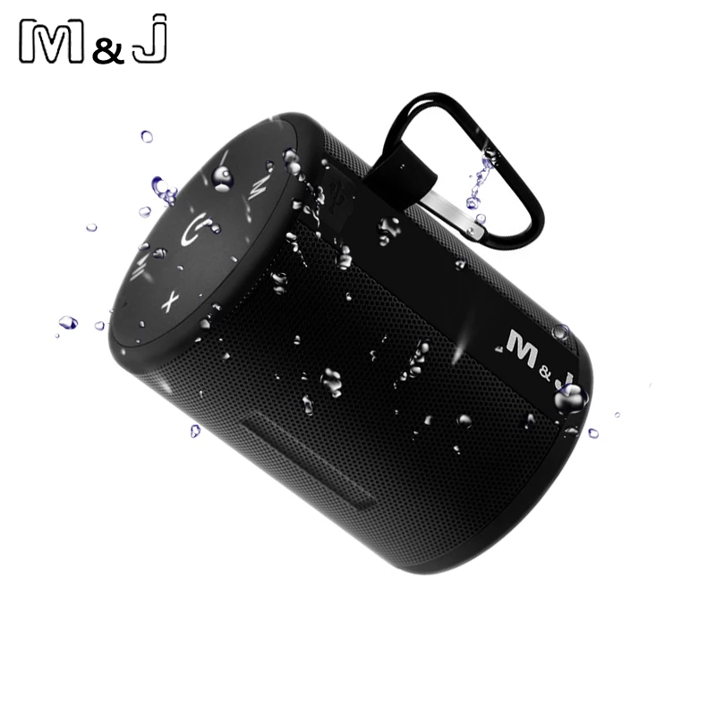 

M&J T2 Mini Outdoor Waterproof Wireless Bluetooth Speaker Portable Bass Box Column Series Connection Design for iPhone Samsung