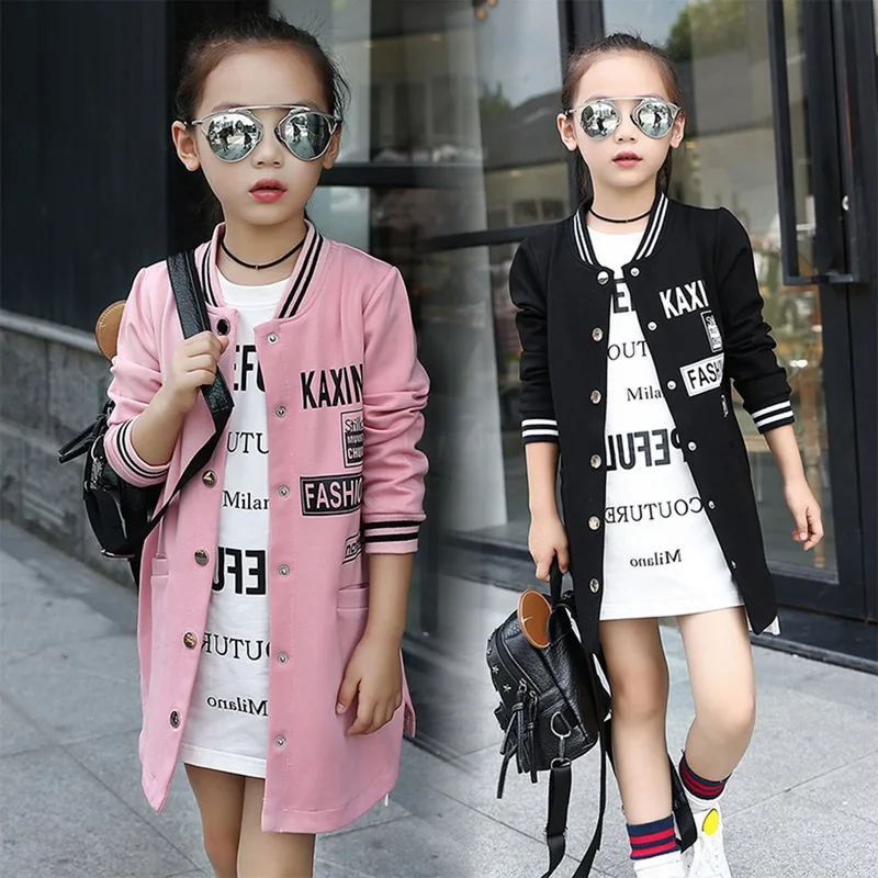 Shujin Baby Girls 2019 Fashion Autumn Spring Coat Kids Outerwear Children's Wear Casual Baseball New Korean | Детская одежда и