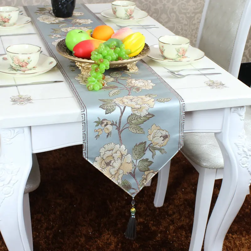 

Luxury Mahogany Jacquard Table Runner European Style Table Mat Home Living Room Coffee Table Runner Bed Decor Accessories ZM238