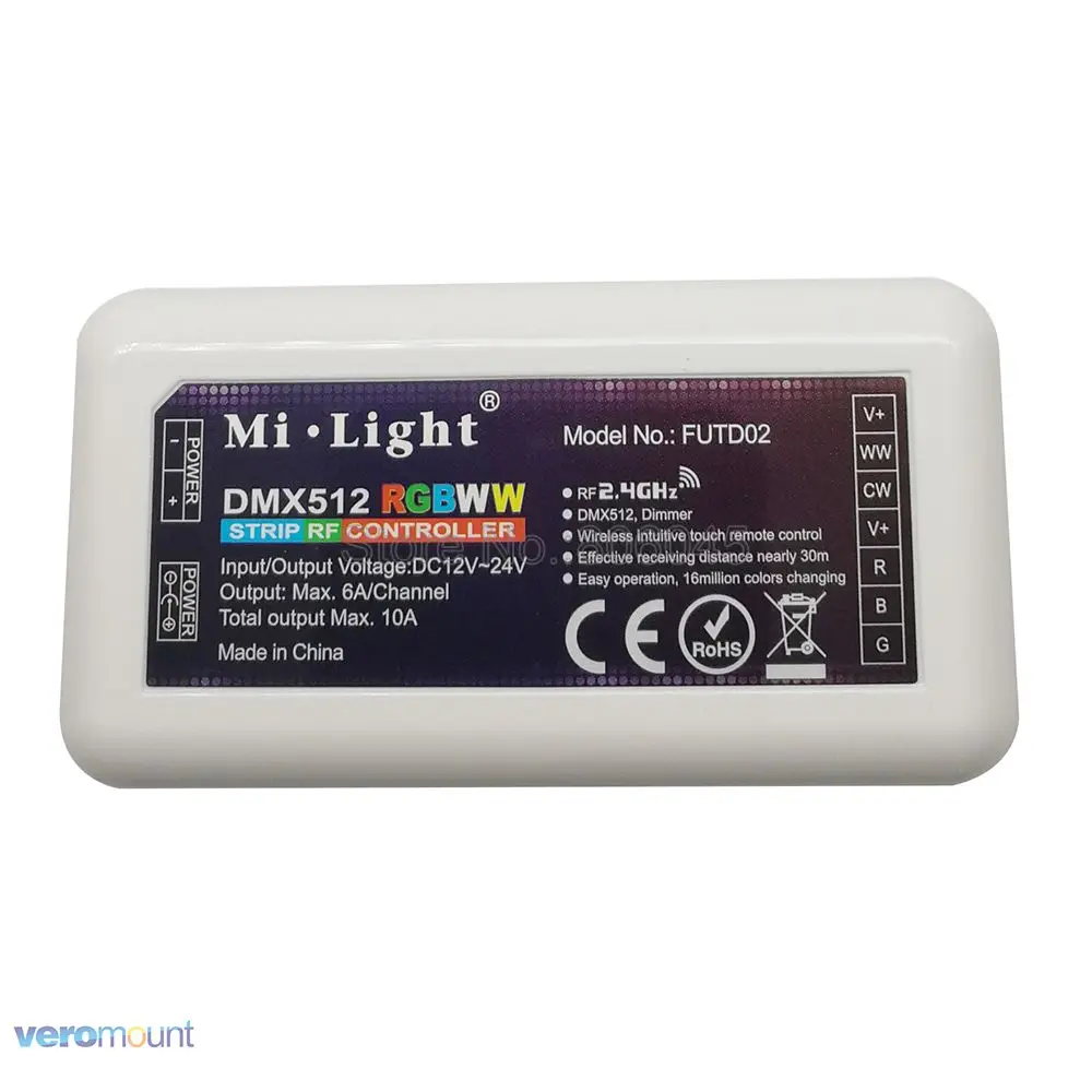 Milight FUTD02 DMX512 RGB + CCT полоса управления Лер 2 4G RF беспроводной пульт дистанционного и