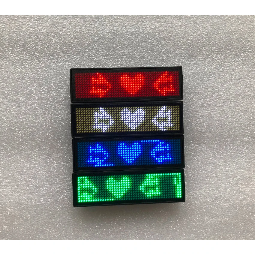 HD NT44 белый/красный/синий/зеленый цвет (Led) Личные Жетоны 44x11 Pixel C USB Перезаряжаемые