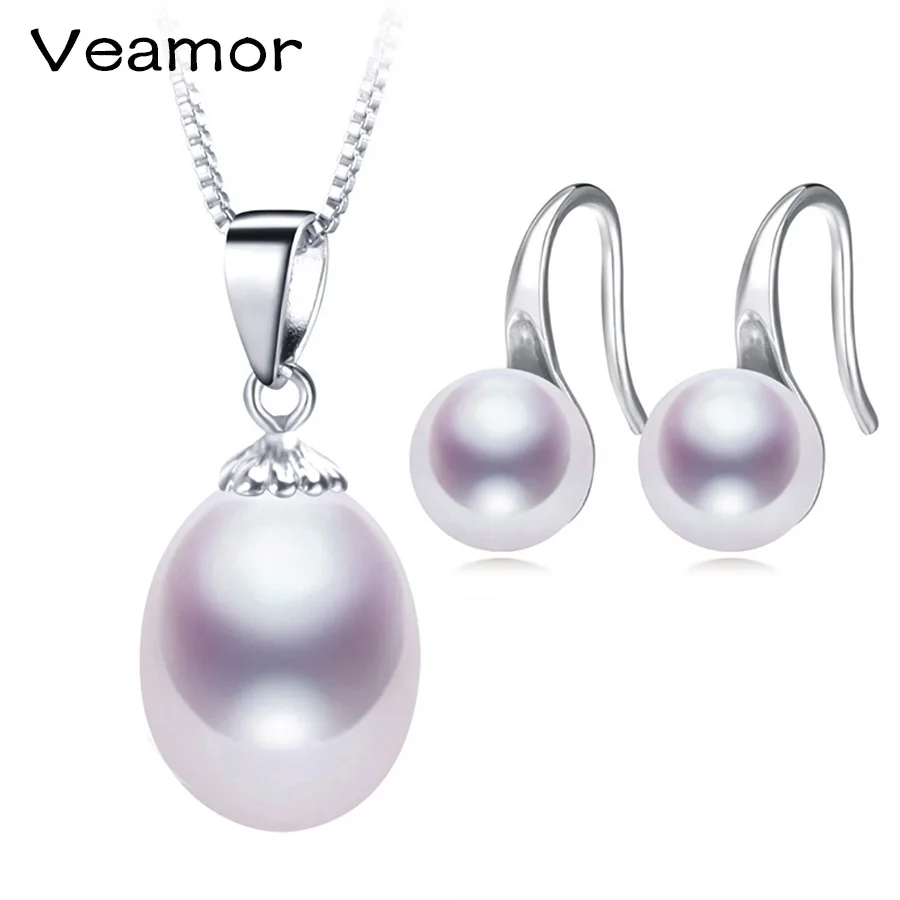 VEAMOR натуральный пресноводный жемчуг ювелирные наборы для женщин украшения