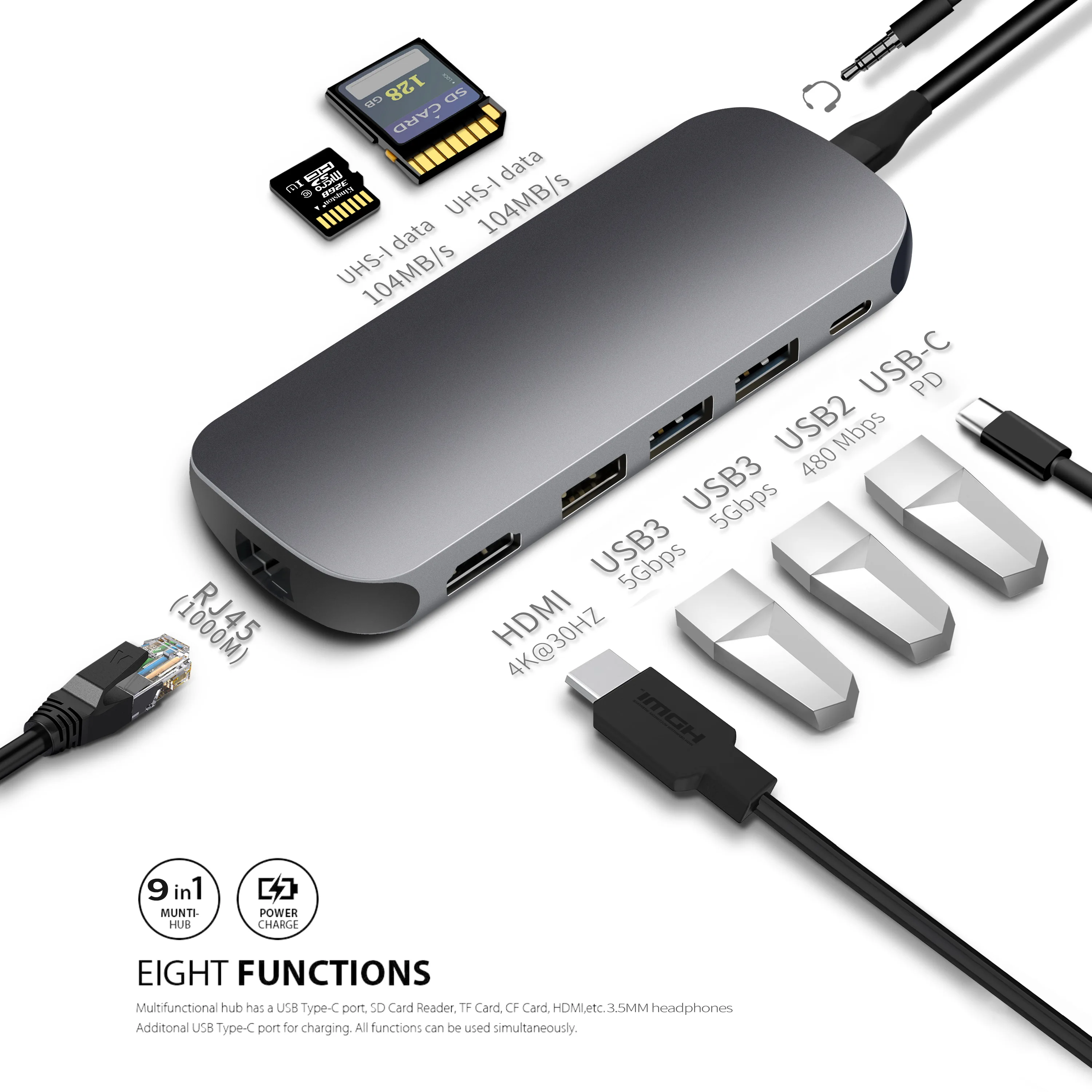LTGEM USB 3 0 5 Гбит/с Тип C к HDMI VGA концентратор адаптер для Macbook Pro type конвертер| |