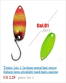 Tomic 1pc 2g 3,5g 5g lake area trout spoons casting micro metal fishing lures artificial bait ultralight