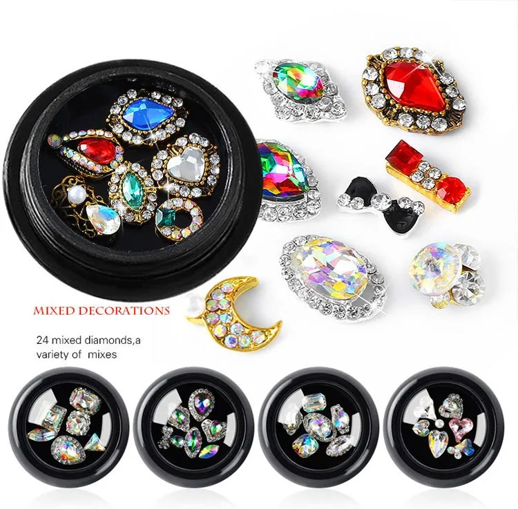 1 коробка смешанные Роскошные со стразами с украшениями под бриллианты из