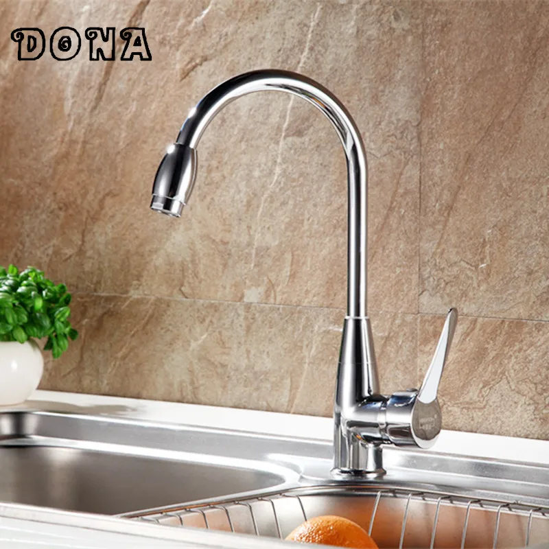 360 градусов Поворотный Твердый латунный кухонный смеситель для холодной и