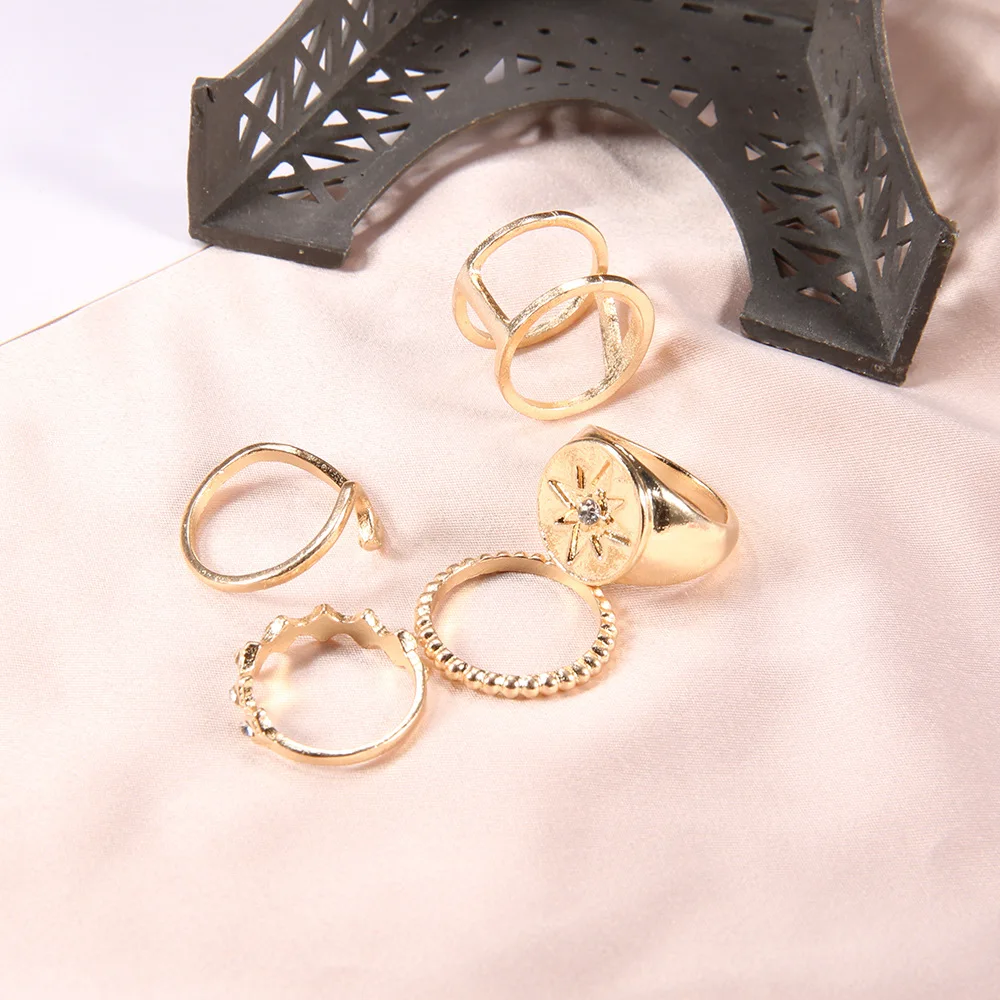 5 шт./компл. Мода солнце волна Треугольники Bague панк Совместное круг среднего