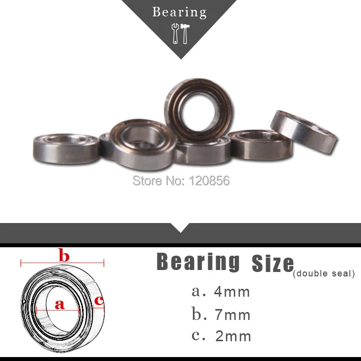 Бесплатная доставка новинка 2016 года 10 шт. металлические Подшипники 4x7x2 мм двойное