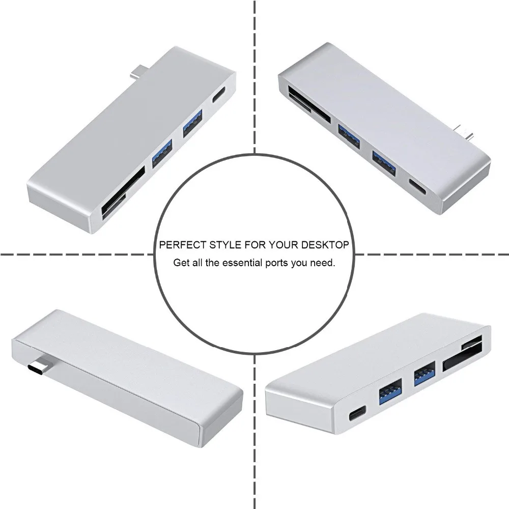 5 in 1 USB C HUB Type-c to 3.0/TYPE Hub + Micro USB/TF Card Reader Port for Macbook Air Pro | Электроника