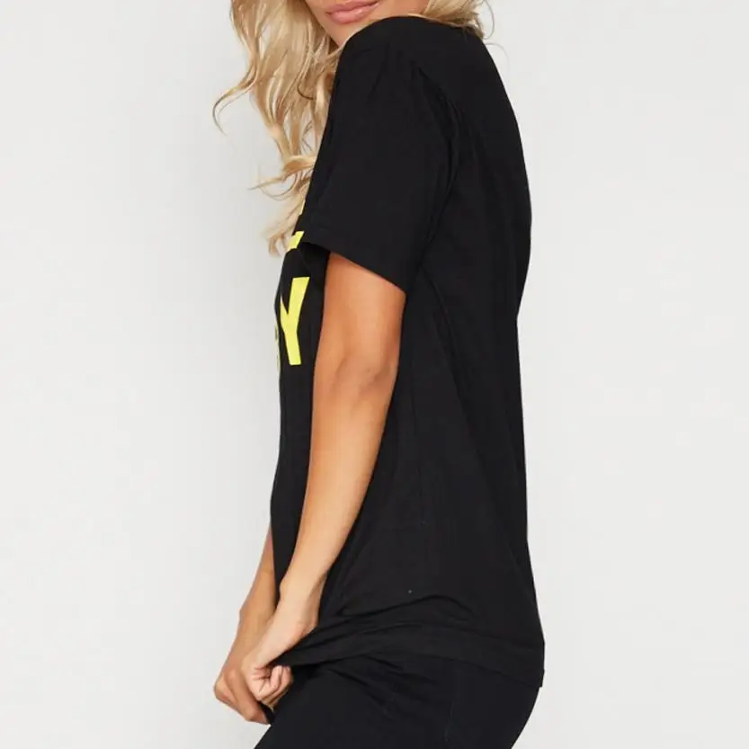 2018 горячая Распродажа Женская модная летняя футболка из полиэстера с надписью Bye